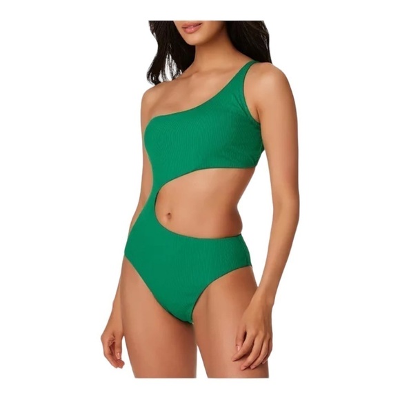 BAR III Micro Rib One-Shoulder Cutout One-Piece Swimsuit NWT - Picture 1 of 6